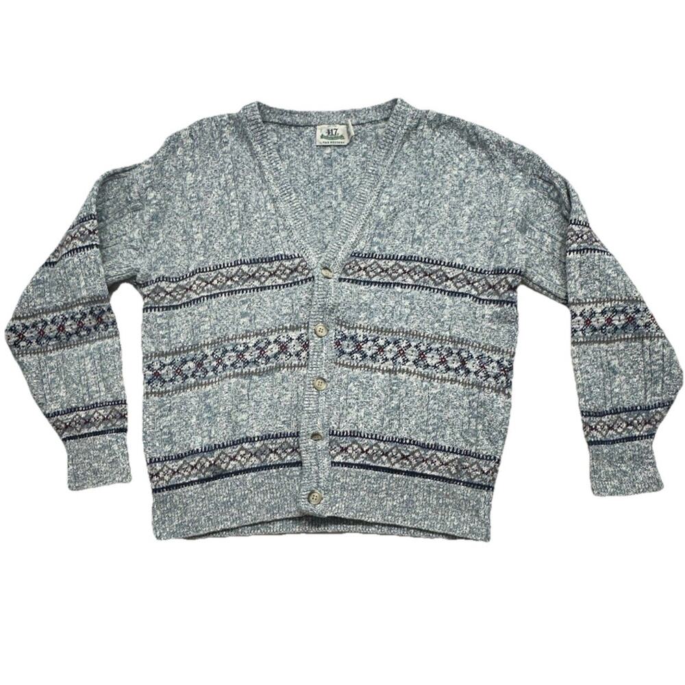 Vintage 417 Van Heusen Cardigan Sweater Size Medium Made In USA Grandpa Core